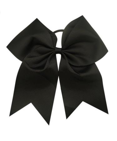 Kenz Laurenz Cheer Bows Black Cheerleading Softball - Gifts for Girls and Women Team Bow with Ponytail Holder Complete Your Cheerleader Outfit Uniform Strong Hair Ties Bands Elastics 1