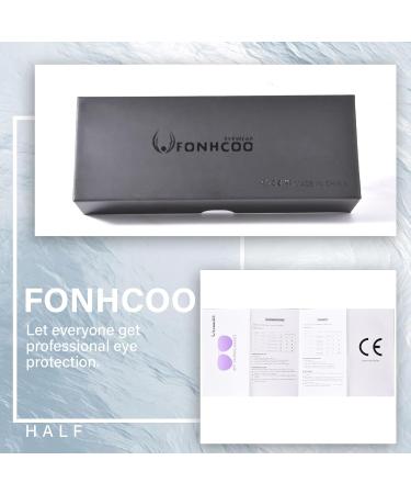 FONHCOO Halbrand Reading Glasses for Men & Women - Blue Light Filter Visual Aid for Seniors Available in Purple Blue Gray - 2.5x Magnification - Buy Online on GoSupps.com