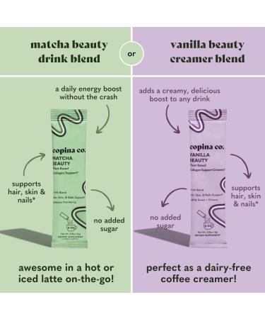 Copina Co. Vanilla Beauty Vegan Collagen Booster Creamer: Plant Based Collagen Support Smoothie Drink Vegan Blend Variety Pack | Vanilla Flavor || 3 Cartons 10 Individual Servings per Carton - Buy Online on GoSupps.com
