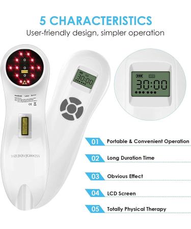 Handheld Illuminator Portable Home Pain Relief Device with Pulse Multi-Speed Adjustment for Knee Shoulder Back Joint and Muscle Pain Relief for Humans and Animals - Buy Online on GoSupps.com