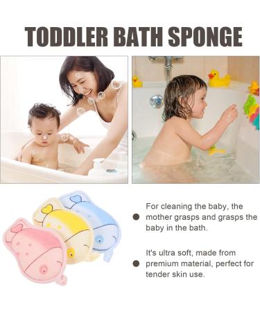 Minkissy 3pcs Baby Bath Sponges - Fish Shape Infant Body Sponge & Luffa Shower Towel for Toddlers & Newborns | Soft & Safe Bathing Essentials - Buy Online on GoSupps.com