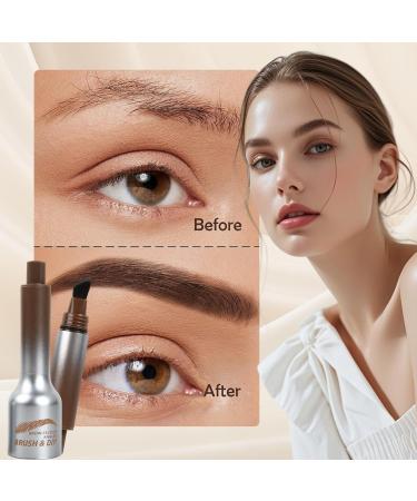 Kaslaider Eyebrow Pen Liquid Waterproof Eyebrow Brush and Eyebrow Gel Set Multifunctional Curved Eyebrow Brush Eyebrow Gel for Eyebrows and Hair Roots - Buy Online on GoSupps.com