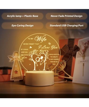 Romantic Night Light - Engraved Valentines Gift for Wife | Valentines Day, Birthday, Wedding - Buy Online on GoSupps.com