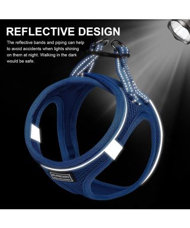 Suredoo Reflective Dog Harness with Leash - Anti-Training Chest Harness for Small Dogs & Cats | Lapis Blue Size M - Buy Online on GoSupps.com