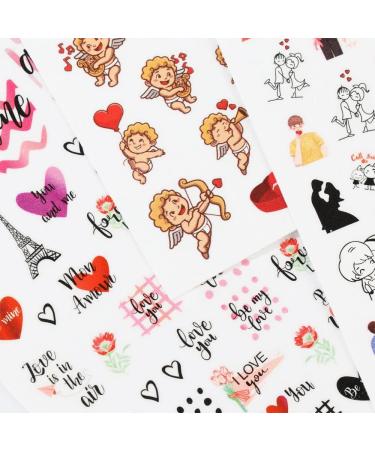 Manicure Cute Valentine's Day Cupid Red Heart Girl Nail Stickers Nail Art Decoration 3D Valentine Sticker Nail Decals(5) Style5 - Buy Online on GoSupps.com