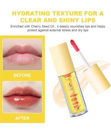 LOPHE Plumping Lip Oil Makeup Lip Gloss Fruit-Flavored Lip Care Oil Long Moisturizing Lip Gloss Tinted Lip Oil Non-Sticky FInish High-Shine Hydrating Light Clear Liquid Lipsticks(Lemon-Yellow) - Buy Online on GoSupps.com