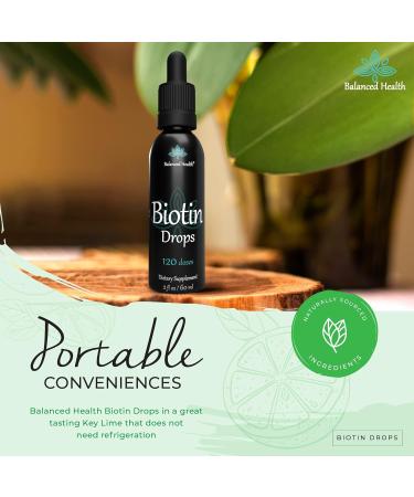 Balanced Health Biotin Drops - 120 Servings 2oz Lemon Flavor Promote Healthy Hair Skin and Nails - Buy Online on GoSupps.com