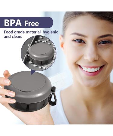 Denture Bath Case Kit with Cleaner Brush - Leakproof Portable Retainer Case for Travel with Strainer & Mirror - Grey - Buy Online on GoSupps.com
