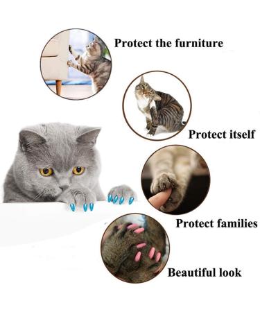 200 Pieces Cat Dog Nail Covers - Colorful Soft Claws Protection | Adhesive Applicators & Instructions - Buy Online on GoSupps.com