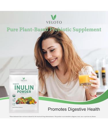VELOTO Organic Inulin Powder Prebiotic Fiber Supplement for Smoothies & Drinks 2.2 lb Flavorless Water Soluble Vegan & Non-GMO - Buy Online on GoSupps.com