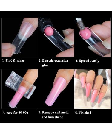 Cycullinyt 60Pcs Gel Nail Forms Extension Mold - Full Cover Clear False Nails Tips - Poly Extension Nail Forms in 12 Sizes for DIY Nail Art - Buy Online on GoSupps.com
