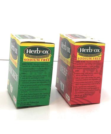 Herb-Ox Sodium Free Bouillon Bundle - Beef and Chicken - 16 Packets Assortment - Buy Online on GoSupps.com