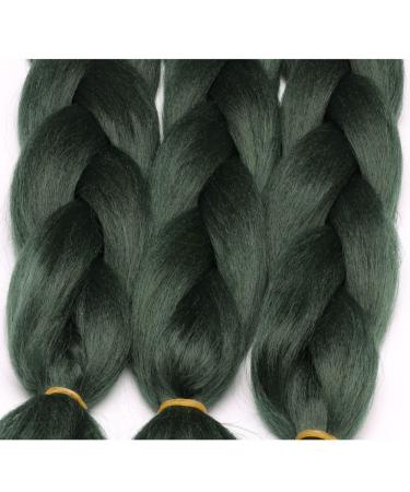 Dark Green Jumbo Braids Hair Extension - 3pcs 24inch 100g/pc for Box Braiding - Buy Online on GoSupps.com