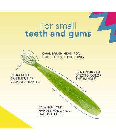 RADIUS Totz Extra Soft Toothbrush for Kids 18+ Months - Green Sparkle - Buy Online on GoSupps.com