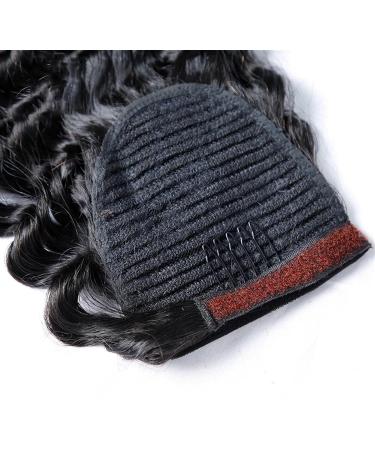 Ponytail Extension Deep Wave Human Hair Ponytail Extension for Black Women Wrap Around Ponytail with Magic Paste Clip In Wave Ponytail Hair Extensions Human Hair Pieces Ponytail Hairpiece for Women 10inches 100g - Buy Online on GoSupps.com