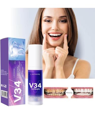 V34 Purple Toothpaste - Color Correction & Whitening Booster for Adults | Brighten Your Smile - Buy Online on GoSupps.com