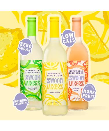 Zero Calorie Swoon Cocktail Mixer Variety Pack by Swoon - Keto Friendly, Sugar & Gluten Free - 25oz Bottles (Pack of 3) - Cucumber Mint, Ginger Lime, Margarita Flavors - Buy Online on GoSupps.com