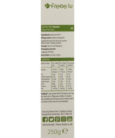 Doves Farm Freee 100% Green Pea Penne Organic Pasta Shapes 250g - Buy Online on GoSupps.com