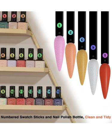 100 ps Nail Swatch Sticks with Number Stickers Nail Color Display Stiletto Tips Fan-shaped Nail Polish Practice Sticks Nail Art Display Nail Color Wheel Nail Sample Sticks (Black) - Buy Online on GoSupps.com