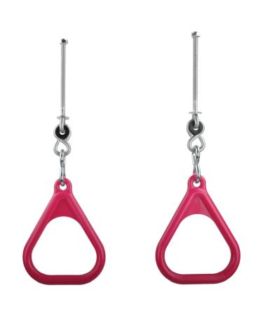 Swing Set Stuff Inc. Trapeze Rings with Swing Hangers (Pink) and SSS Logo Sticker