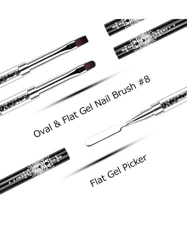 Ycyan 2Pcs Polygel Nail Brush & Picker - Dual-ended Gel Brushes for PolyGel UV Builder Nails - Black - Buy Online on GoSupps.com