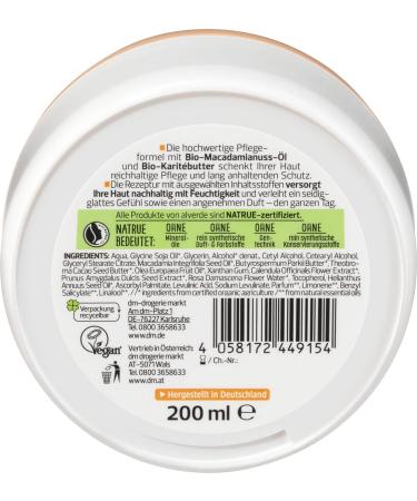 Alverde Macadamia Body Butter 200ml - Nourishing Natural Moisturizer | Buy Online for International Shipping - Buy Online on GoSupps.com