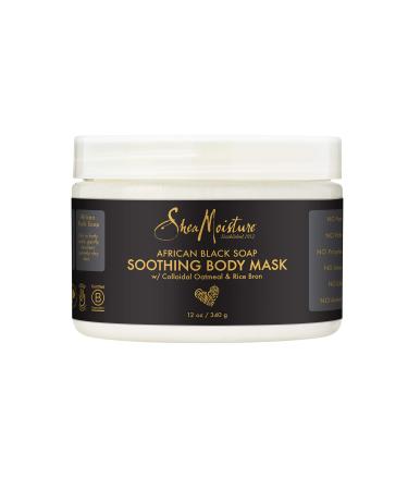 Sheamoisture Soothing Body Mask Body Mask for Sensitive Skin African Black Soap Body Mask with Shea Butter 12 oz