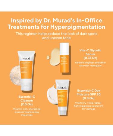 Murad Brighten Trial Kit - 3-Piece Vitamin & Antioxidant Rich Set for Even Skin Tone - Cleanser Serum & SPF - $79 Value - Shop Internationally - Buy Online on GoSupps.com