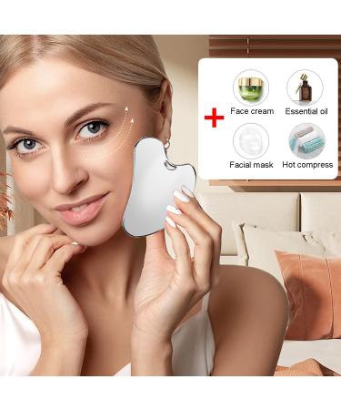 Buy AQSQWQ Heart Shape Gua Sha Stein | Stainless Steel Facial Massage Tool for Jaw Shaping & Reducing Swelling - International Shipping Available - Buy Online on GoSupps.com