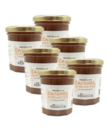 BRIEUC - LOT 6 POTS 210g Caramel Beurre Sal Fabriqu s par nos Maitres Carameliers en Bretagne Caramel beurre sal 220 g (Lot de 1)