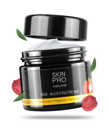 50ml organic eye cream with hyaluronic acid and aloe vera - highly effective anti -aging moisture cream for daily facial care of the eyes - face cream vegan - skiny per natural made in Germany