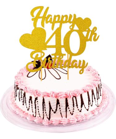 Happy 40th Birthday Cake Topper 40th Birthday Decorations for Her Happy Birthday Cake Topper Decoration 40th Birthday Cake Topper Birthday Cake Toppers 40th Birthday Theme Party Supplies - Buy Online on GoSupps.com