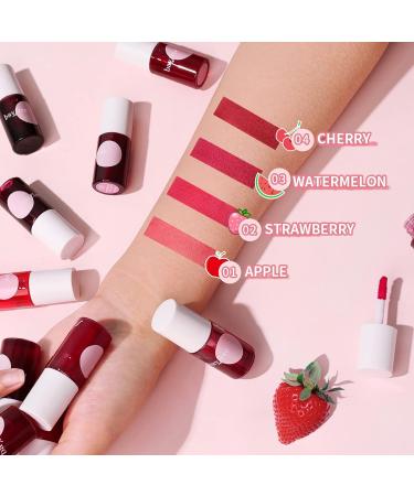 2 Pack Lip & Cheek Stain Travel Size Set - Moisturizing Lip & Cheek Tint - High Pigment, Long-Lasting Makeup - Apple & Strawberry - Buy Online on GoSupps.com