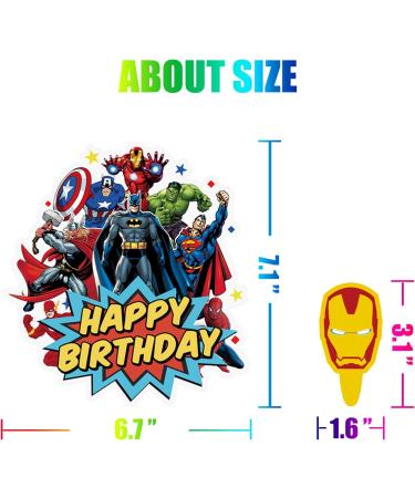 Superhero Birthday Cake Toppers Set - 17 Pieces | Party Decorations for Fans of Super Hero | Cupcake Toppers & Cake Decor Supplies - Buy Online on GoSupps.com