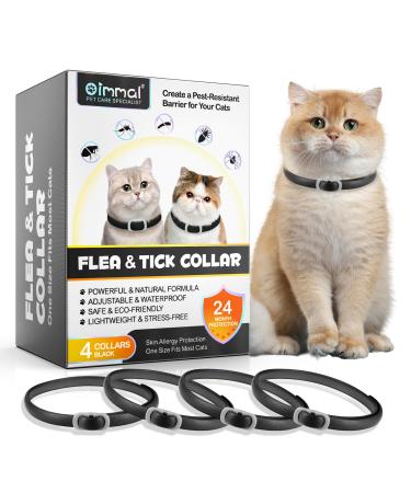 Cat neck kitten collar for kittens medium -sized cats large cats adjustable collar can be used 4 * 6 months - 24 months waterproof - 48 cm black