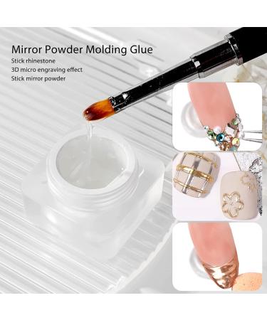 ACOGEDO Mirror Nail Glue Powder Moulding - Rhinason Professional and Metal Glue for Micro-Etching - Safe and Non-Irritating Formula 15 ml - Buy Online on GoSupps.com