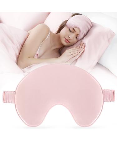 FRESHME Sleep Mask Light Blockout Pure Mulberry Silk Eye Mask for Sleeping with Elastic Strap Blindfold Eye Shade Soft Comfortable Eye Cover Blinder for Sleeping for Women Men Night Travel Nap Yoga