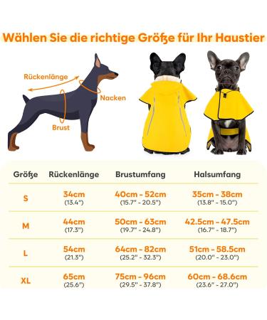 Buy Ultra-Light Waterproof Dog Raincoat with Reflector Strips & Removable Hood | Hundred Coat - Perfect for Outdoor Adventures in Yellow - Buy Online on GoSupps.com
