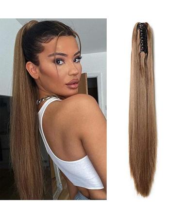 SEGO PONYTAIL Extension Pfervie Hair Part Hair Extension Top Hair Piece Hair smooth heat resistant like real hair white-brown smooth-21 "(53cm) -140g - Buy Online on GoSupps.com