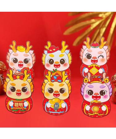 JAYIOLA 6 Red Envelopes for The Chinese Lunar New Year Hong Bao Traditional Gift Red Packets for The Graduation Festival Style B - Buy Online on GoSupps.com