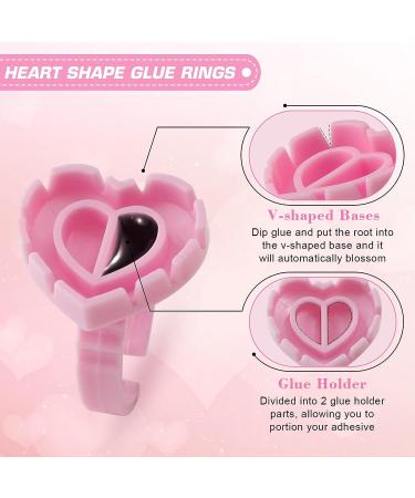 500pcs Pink Heart Shape Glue Rings for Eyelash Extensions - Disposable Smart Glue Cups by Narkysus - Buy Online on GoSupps.com