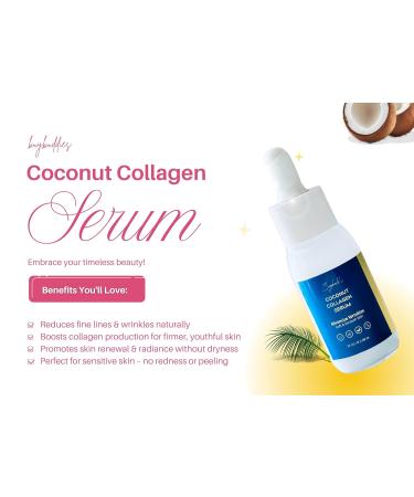 Buybuddies Coconut Collagen Serum For Face with Vitamin C - Anti Aging Discoloration Correcting & Hydrating Serums - Hyaluronic Acid Niacinamide & Bakuchiol - Vegan Dark Spot Remover - 1.08 Oz. - Buy Online on GoSupps.com