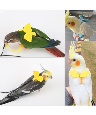 DKDDSSS 2 PCS Bird Harness Pet Parrot Leash Training Supplies Parrot Harness Leash Outdoor Adjustable for Cockatiel Mynah Monk Parakeet Macaw (Blue and Yellow) - Buy Online on GoSupps.com