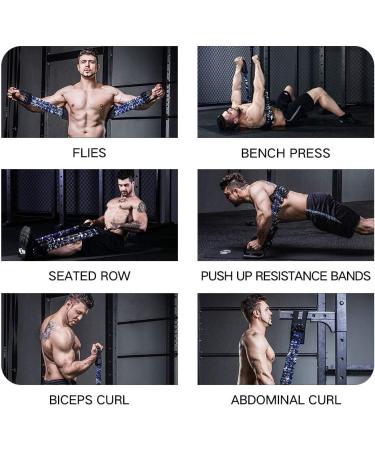 INNSTAR Adjustable Bench Press Push Up Resistance Bands | Chest Builder Workout Equipment | Arm Expander for Home Gym Fitness | Camo Marine Blue, 85LBS - Buy Online on GoSupps.com
