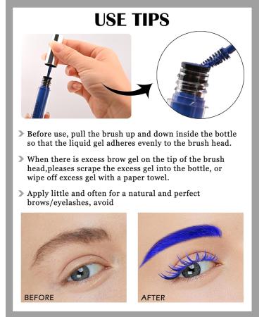  LYSdefeu eyebrow gel color waterproof white long lasting eyebrow makeup kit tinted liquid volume colorful mascara glue cosplay show 10 white - Buy Online on GoSupps.com