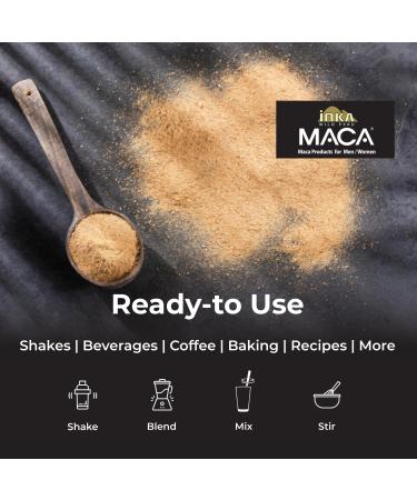 InkaMaca Organic Black Maca Powder for Men - 100% Pure Peruvian Black Maca Root Supplement to Support Male Energy - Easy to Mix with Coffee or Water No Additives Fillers Preservatives Non-GMO (124g) - Buy Online on GoSupps.com