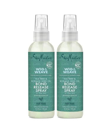 SheaMoisture Bond Release Hair Spray for Wig and Weave Tea Tree Oil Borage Seed Oil & Aloe Vera Alcohol Free Hairspray to Soften and Remove Wig Glue & Weave Adhesive 2 Pack - 4.1 Fl Oz Ea