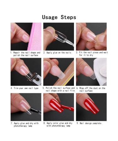 Buy Niceneeded 10 Packs of 500 Clear Acrylic False Nails - 10 Sizes & Nail Glue for Perfect Nail Art Manicure Accessories - Buy Online on GoSupps.com