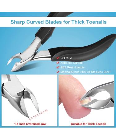 Orelex Toenail Clippers for Seniors Thick Toenails, Toe Nail Clippers Set  for Ingrown Toenail, Men and Adults, Elderly, Professional, Super Sharp