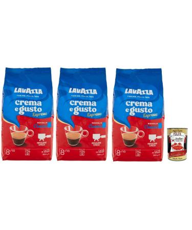 Lavazza Crema e Gusto Classico Grains de caf torr fi s aux notes aromatiques pic es id al pour les grains de caf expresso Arabica et Robusta intensit 8/10 3x 1kg + Italian Gourmet polpa 400g